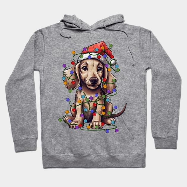 Christmas Puppy Hoodie by Chromatic Fusion Studio